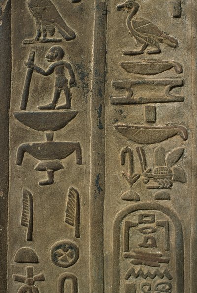 Relief of Hieroglyphs (detail) by Egyptian